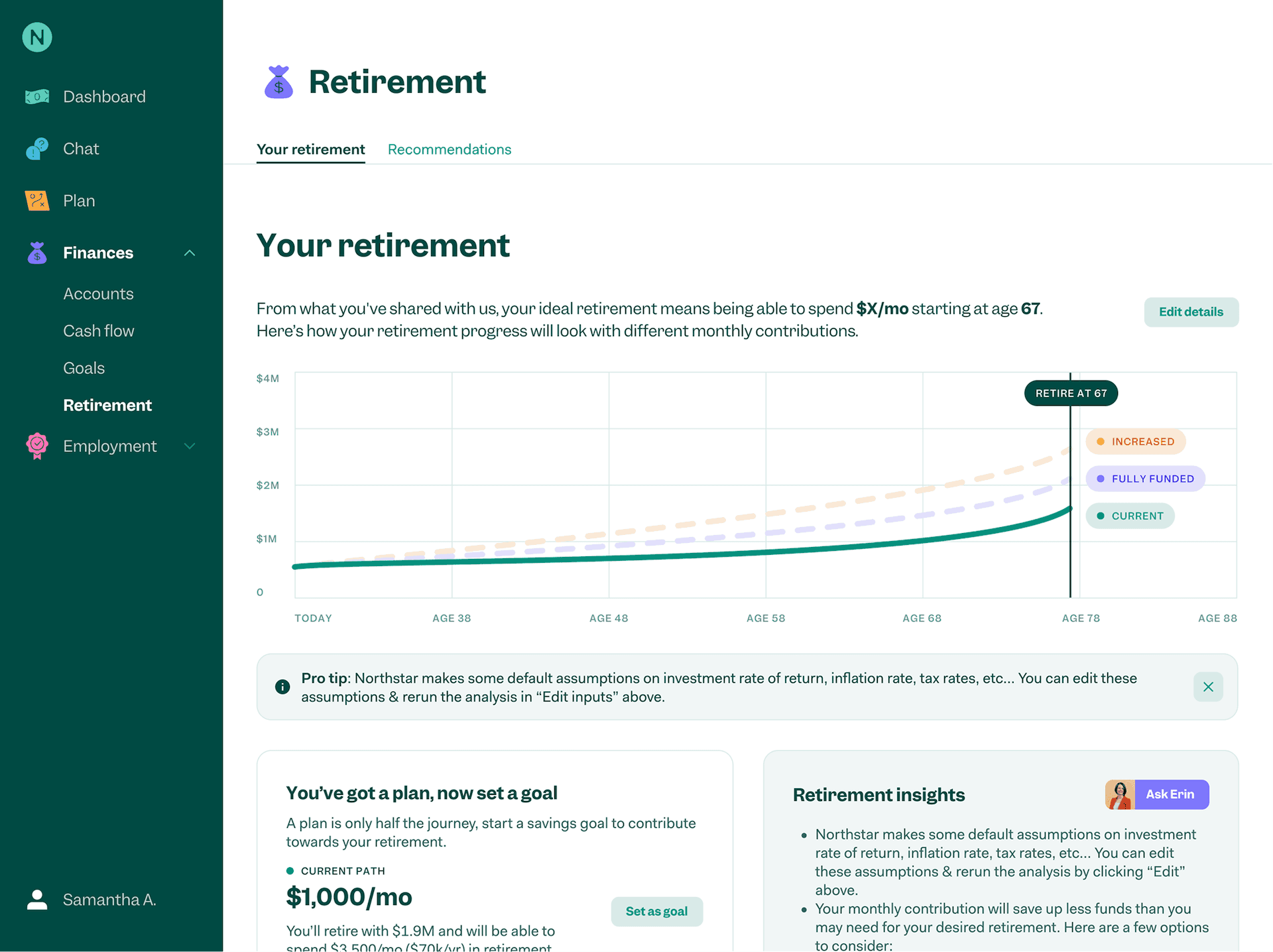 The Northstar retirement dashboard