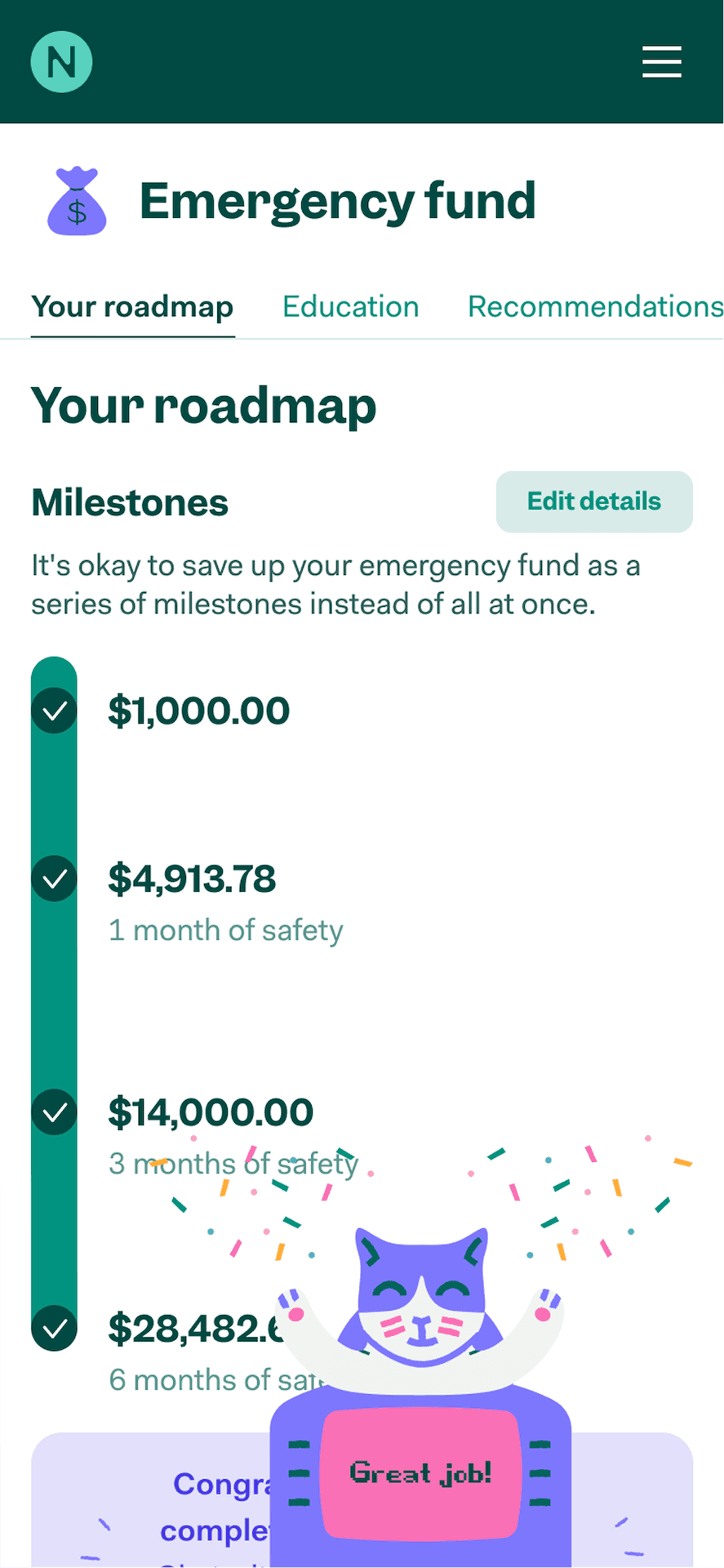 Emergency fund planning on mobile in Northstar