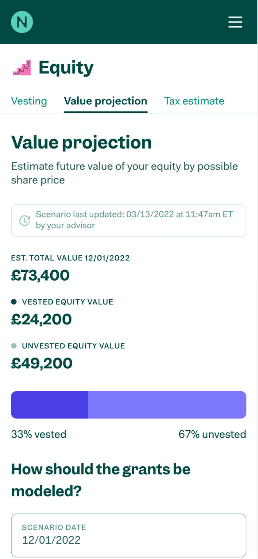Equity management on mobile in Northstar